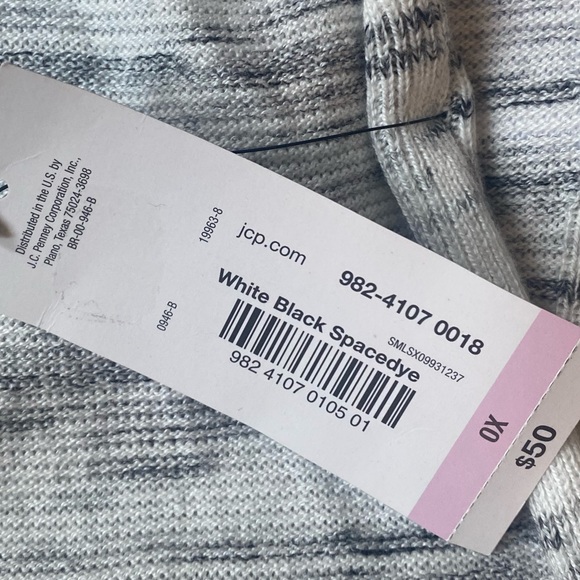 NWT, a.n.a. White & Black Spacedye lightweight tunic sweater vest, Sz. 0X - Picture 10 of 13